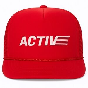 Vintage Active Red Rope Brim Trucker Hat